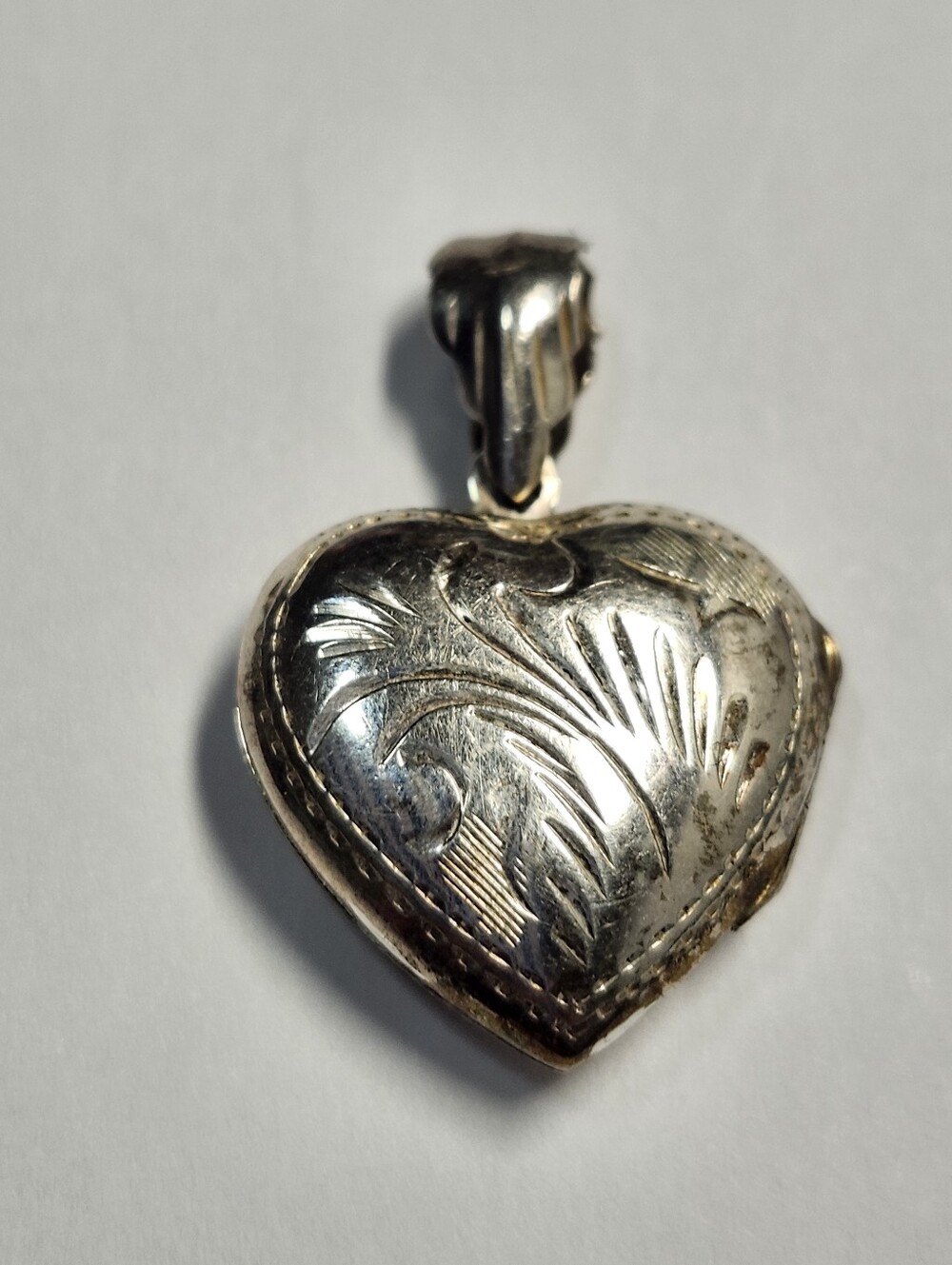 Vintage Sterling Silver Heart Locket Pendant